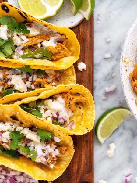 pulled chicken tacos recipe featured image