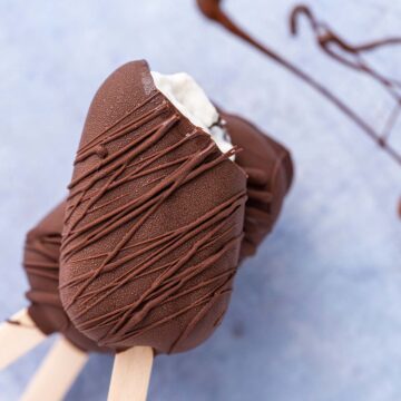 chocolate coated cottage cheese ice cream made into bars featured image
