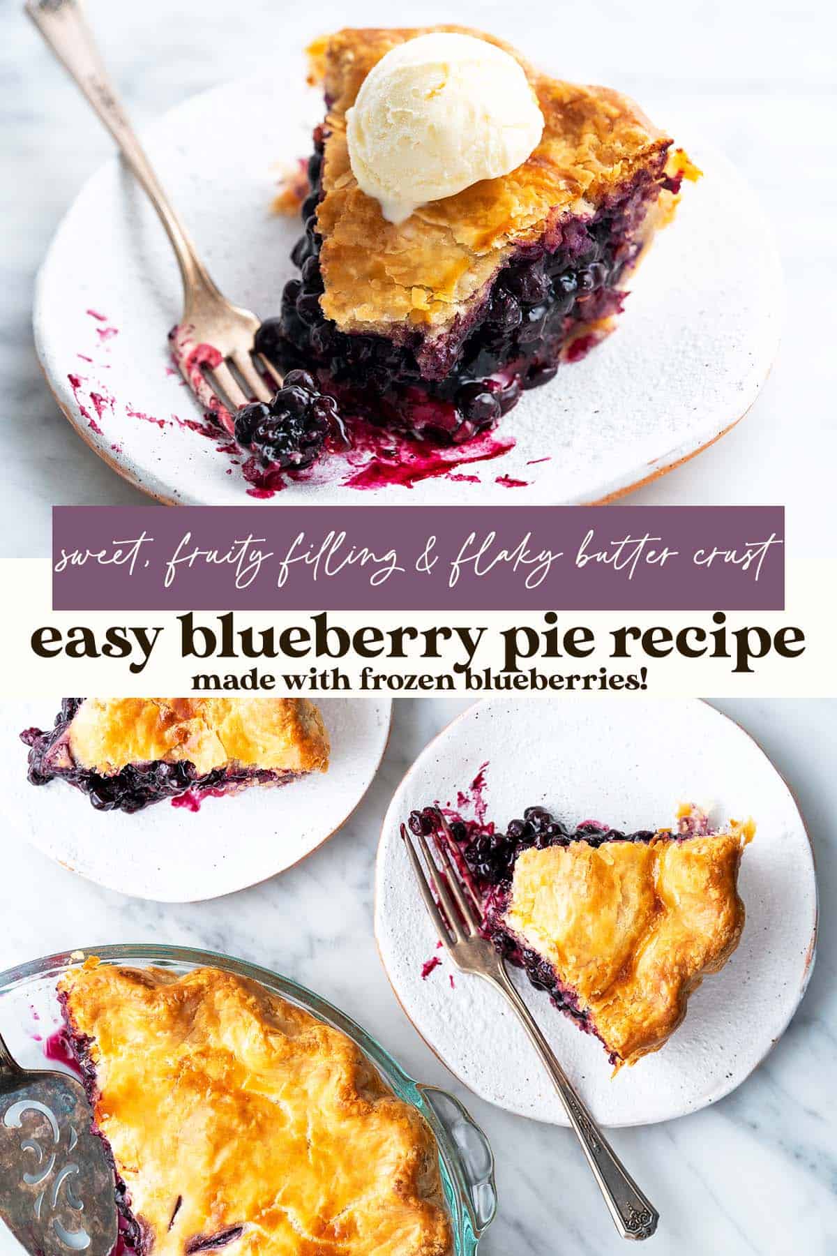 easy blueberry pie recipe pin