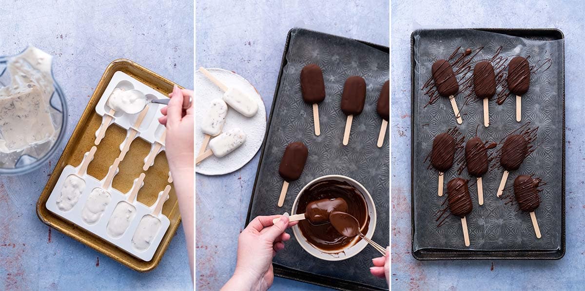 how to mold popsicles and coat in chocolate