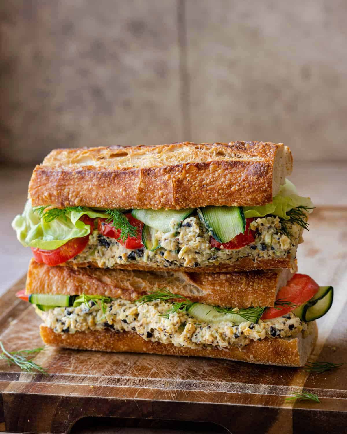 vegan tuna salad sandwiches