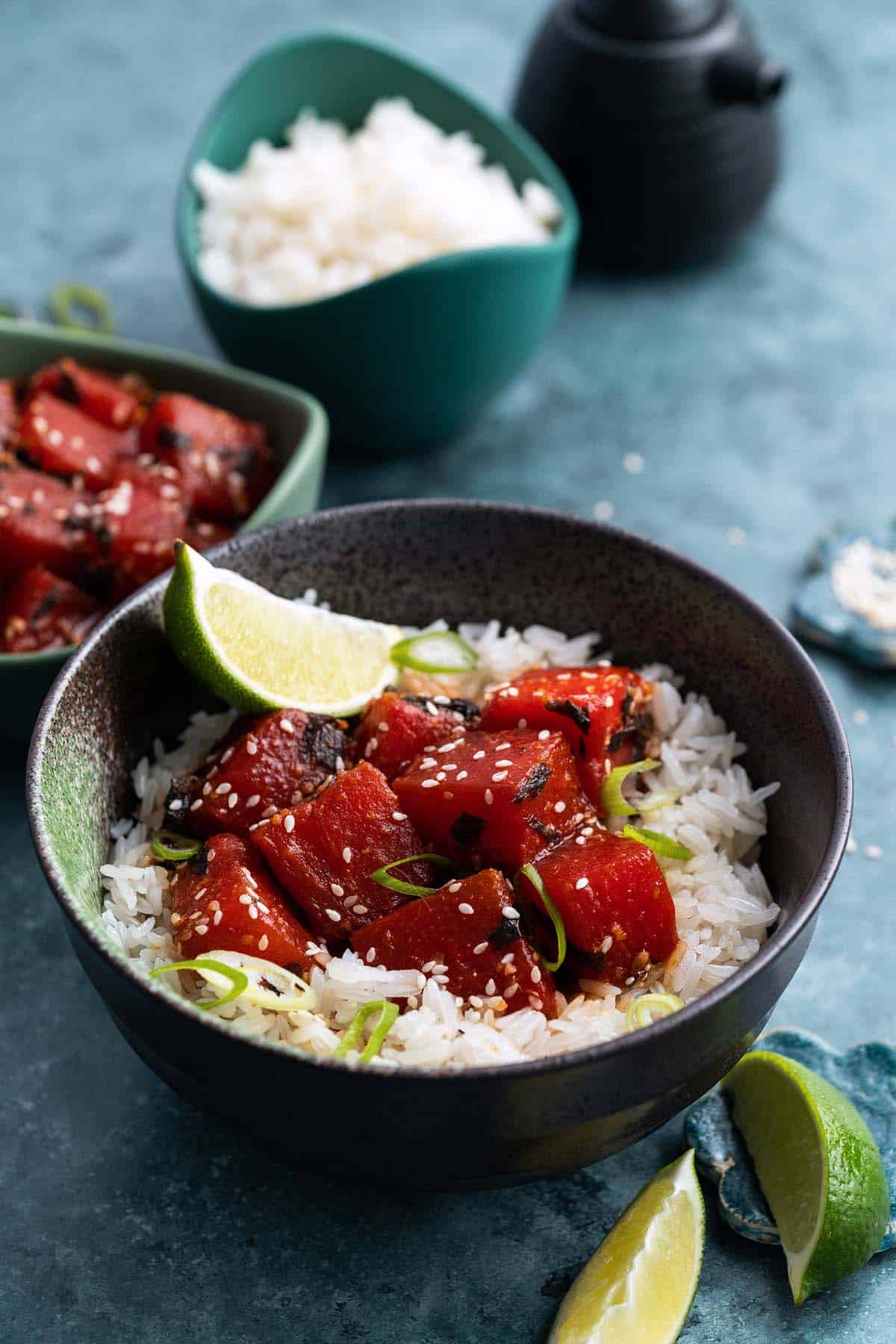 watermelon tuna poke bowl