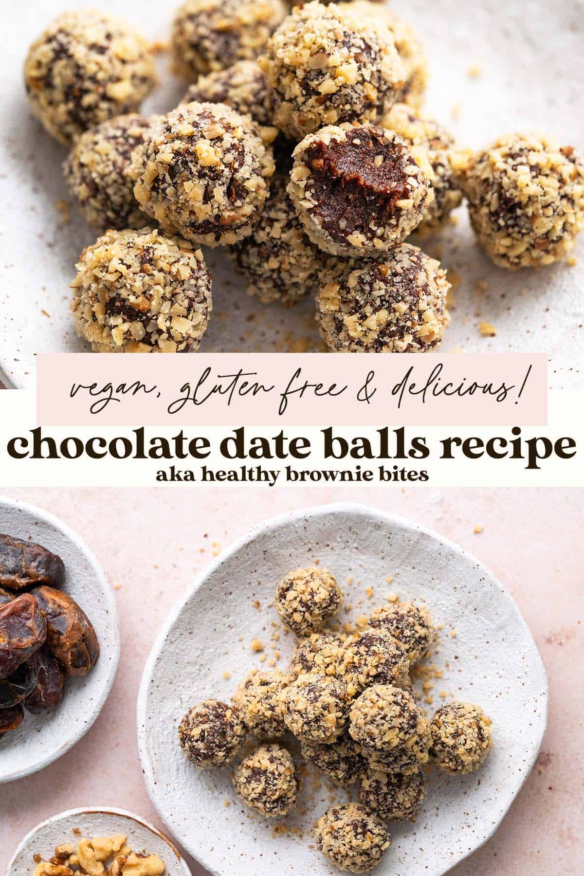 chocolate date balls recipe pin