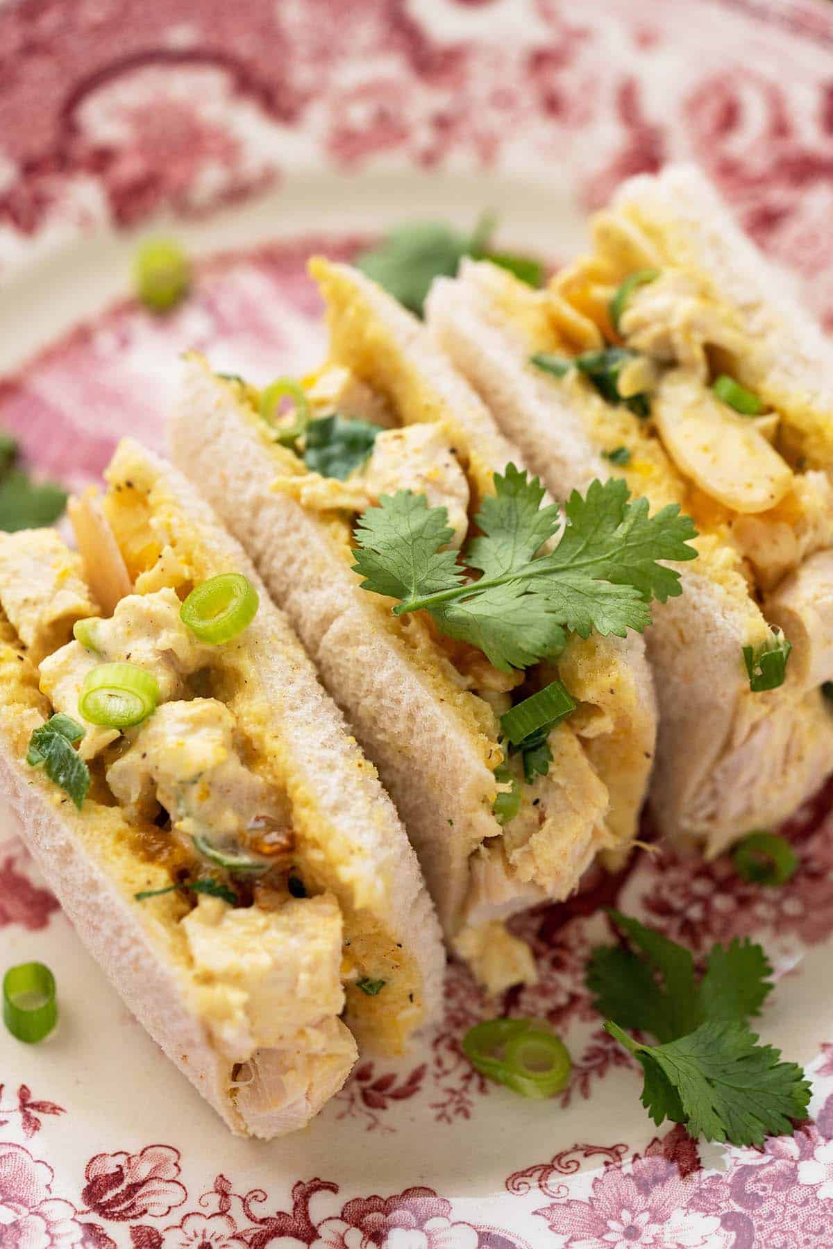 coronation chicken salad sandwiches