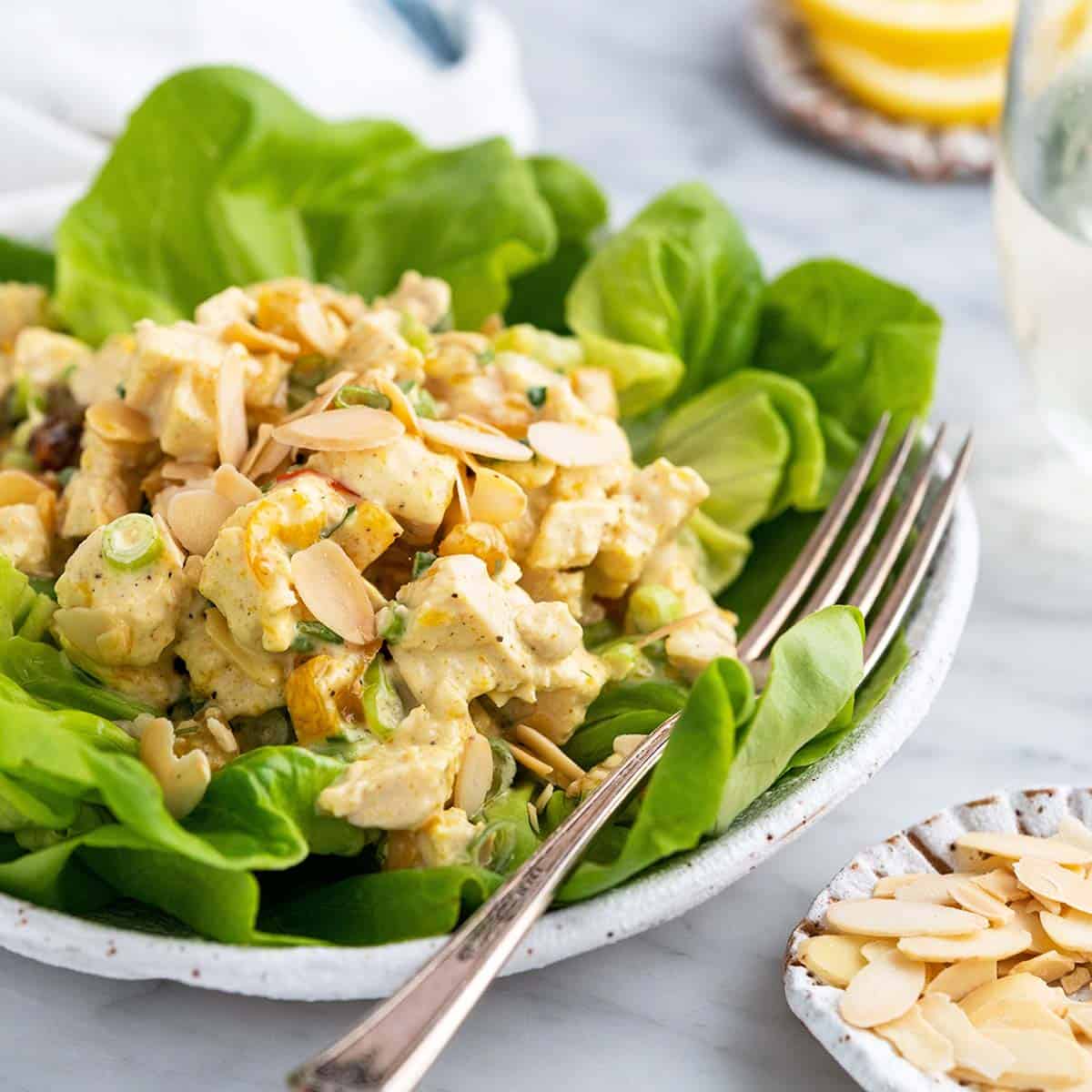 easy curried chicken salad recipe featured image