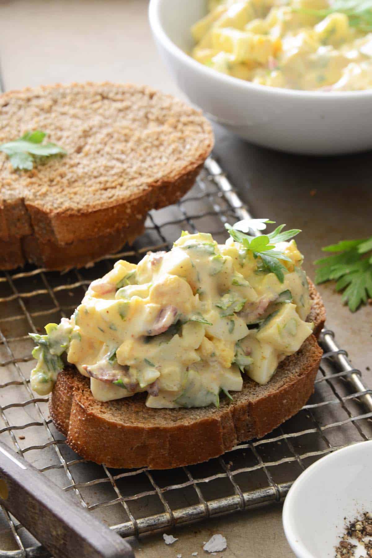 egg salad with bacon and honey mustard