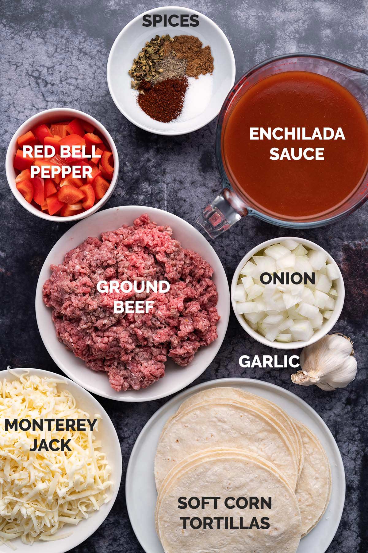 ground beef enchilada casserole ingredients