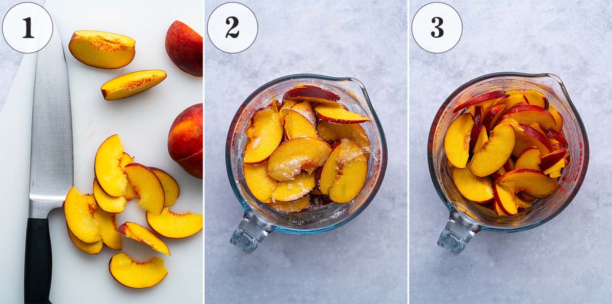 how to make fresh macerated peaches for topping shortcake and angel cake