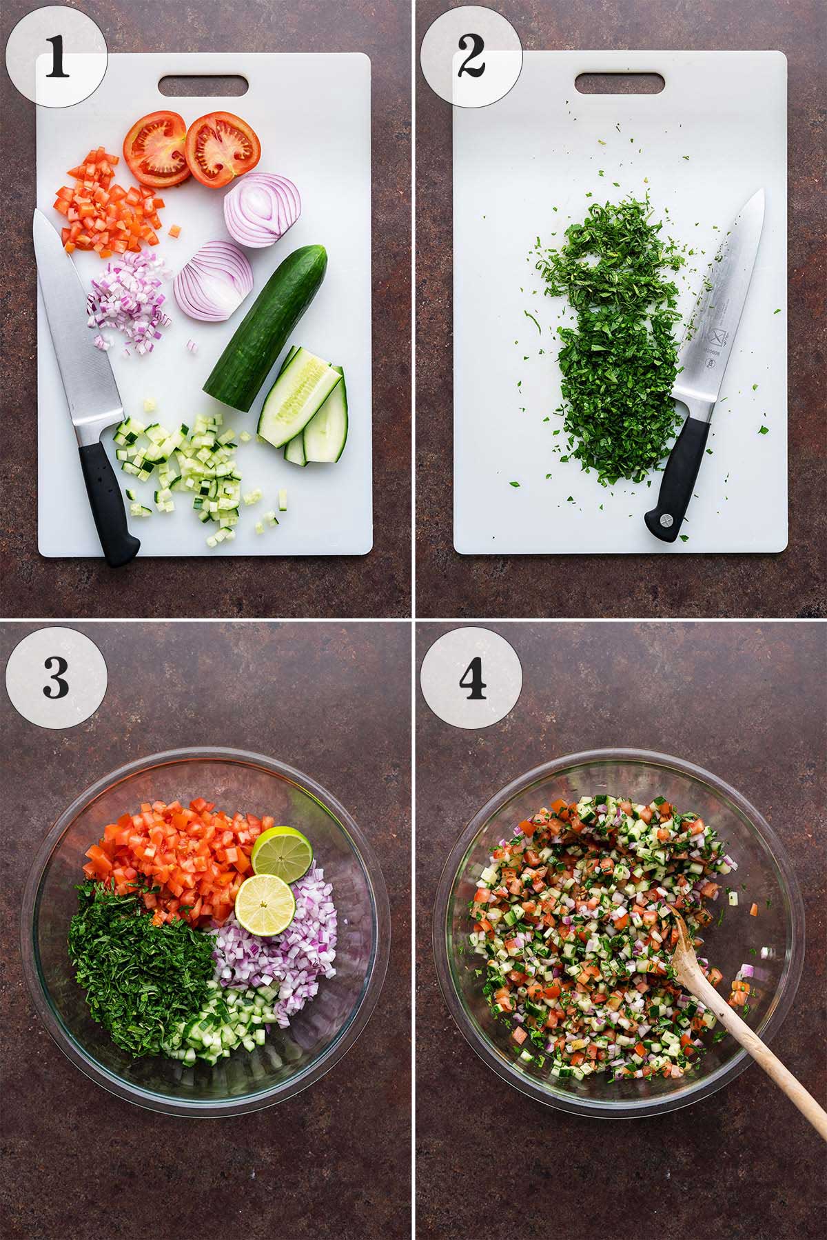 how to make salad shirazi