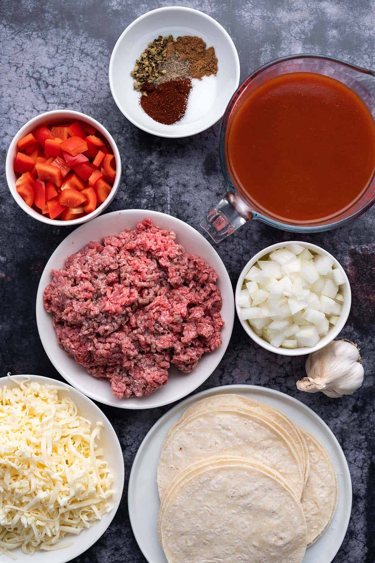 ingredients in beef crockpot enchiladas