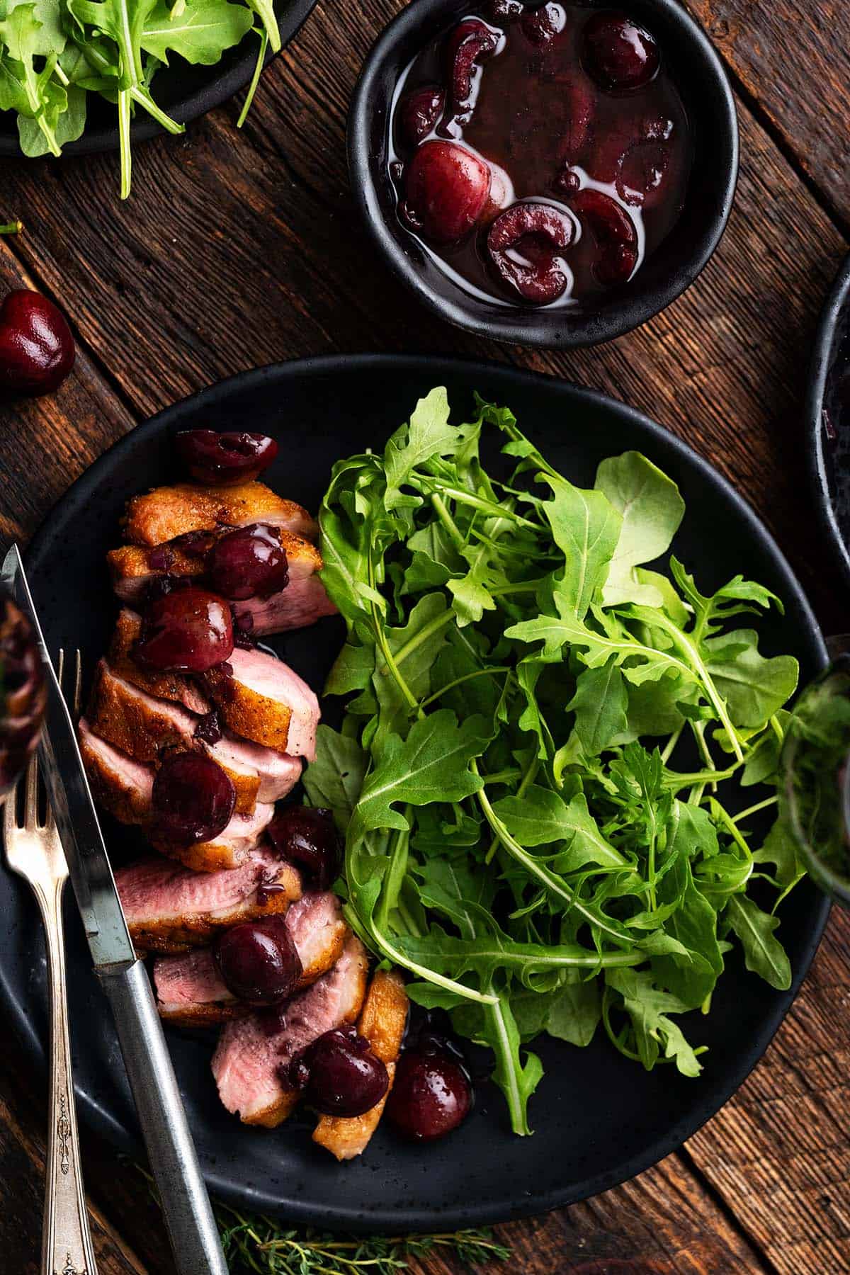 pan seared duck breast with cherry sauce