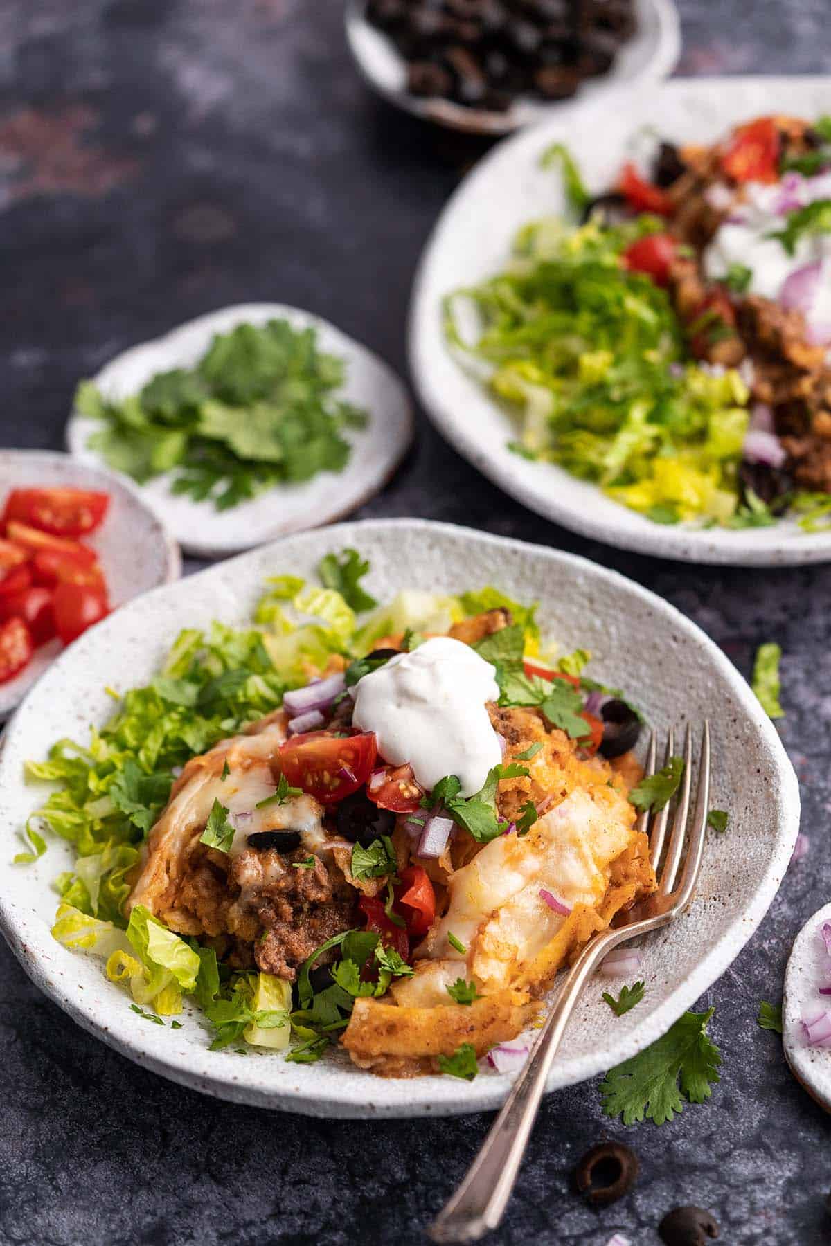 serving of slow cooker enchiladas with ground beef