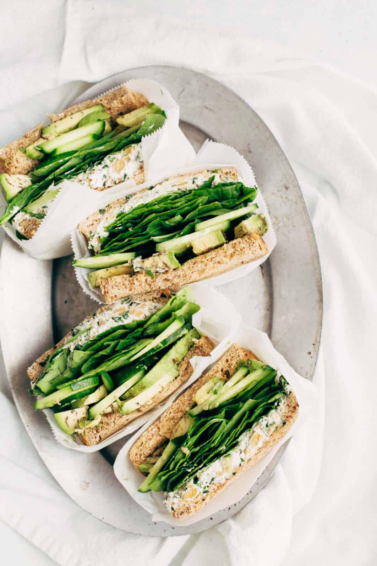 smashed chickpea sandwiches