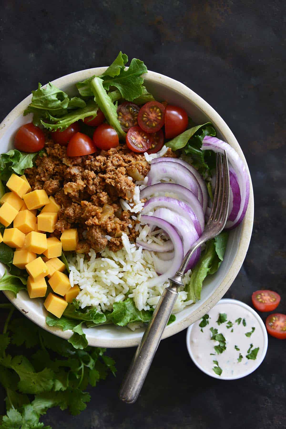 taco salad lunch bowl