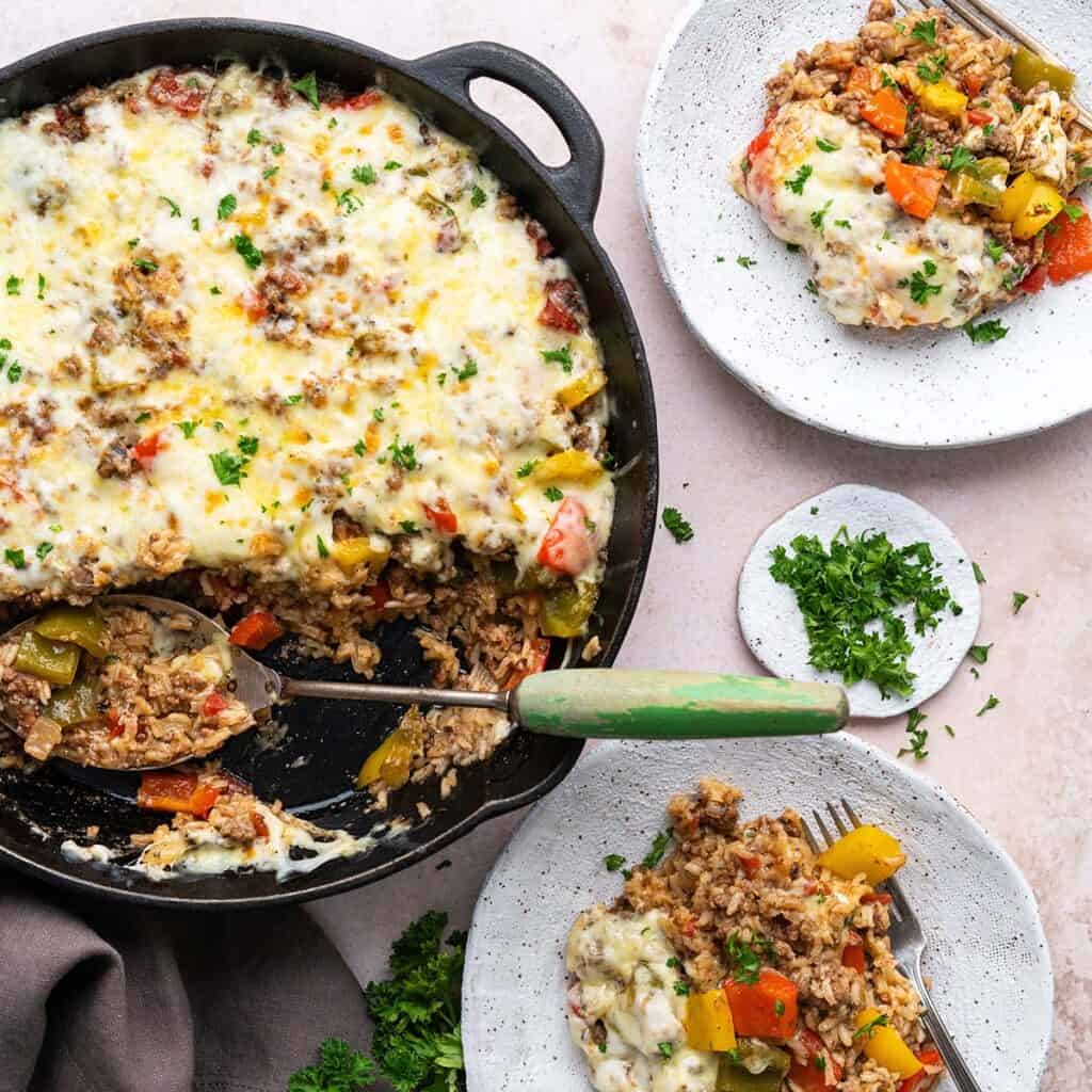 stuffed pepper casserole recipe featured image