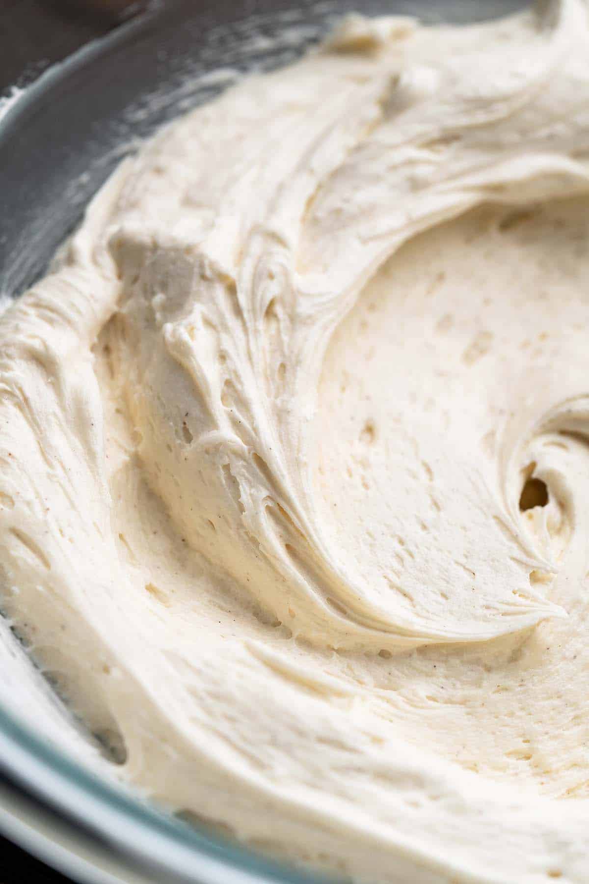 swirls of vanilla buttercream frosting