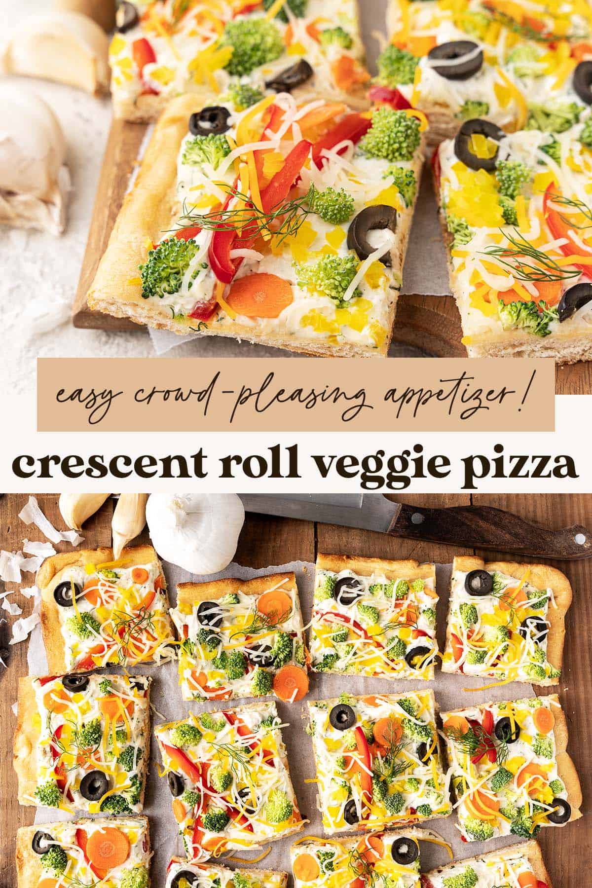 crescent roll veggie pizza recipe pin