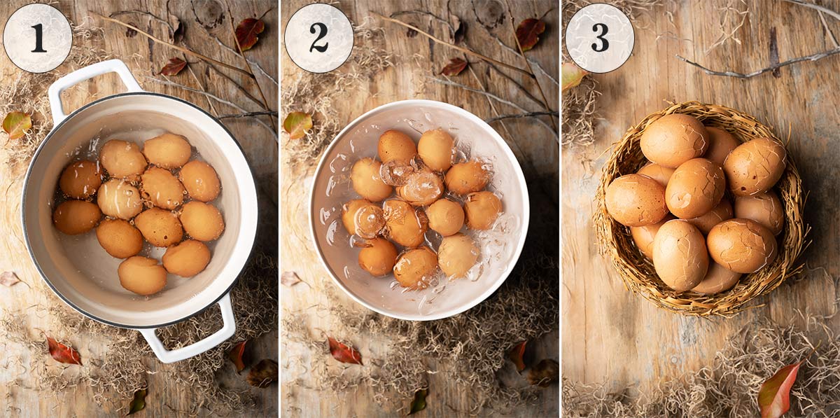 how to make crackled hard boiled eggs