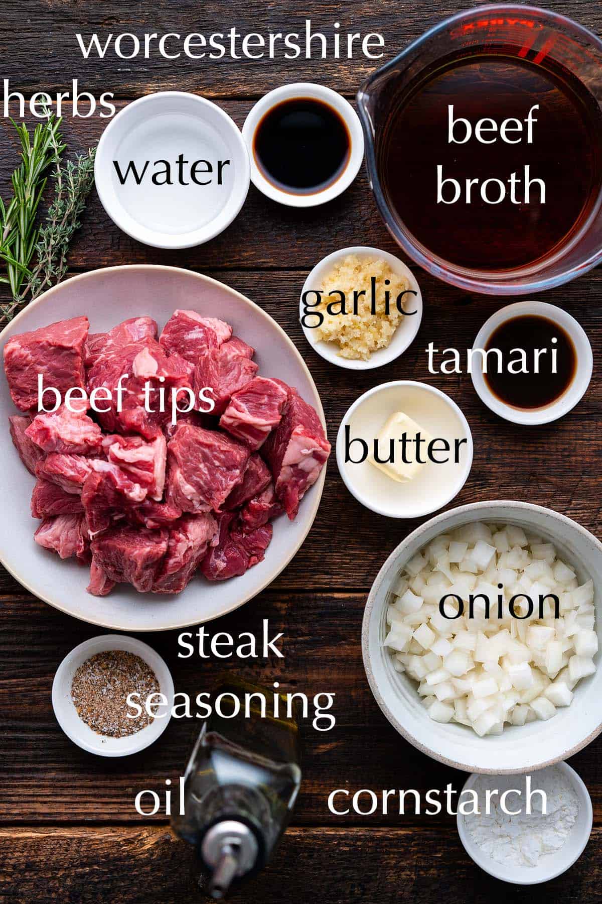 ingredients in beef tips and gravy