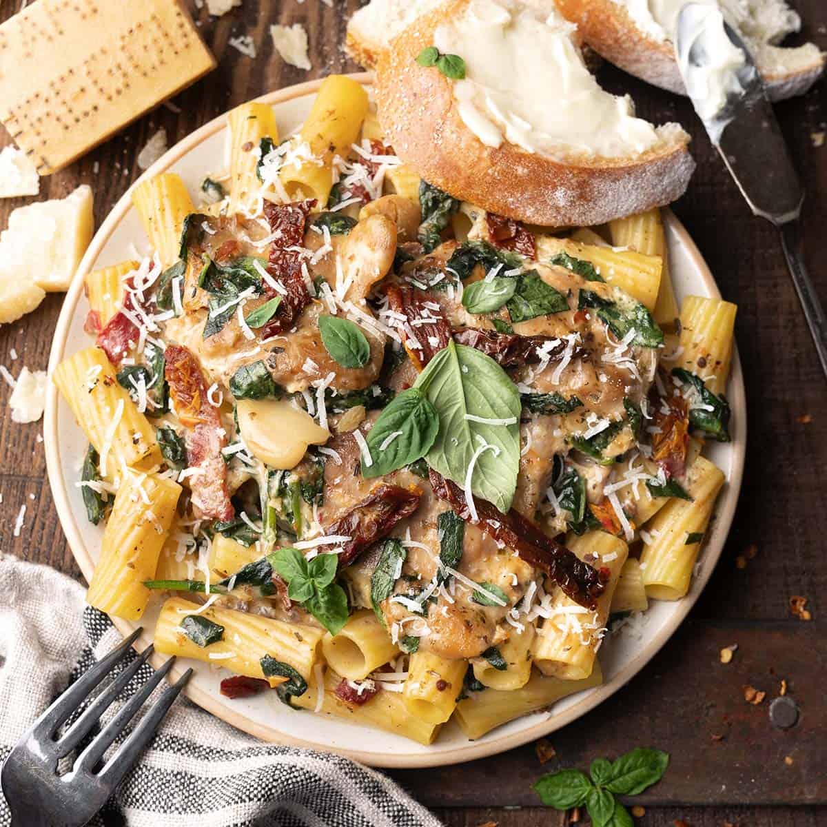 slow cooker tuscan chicken recipe featured image