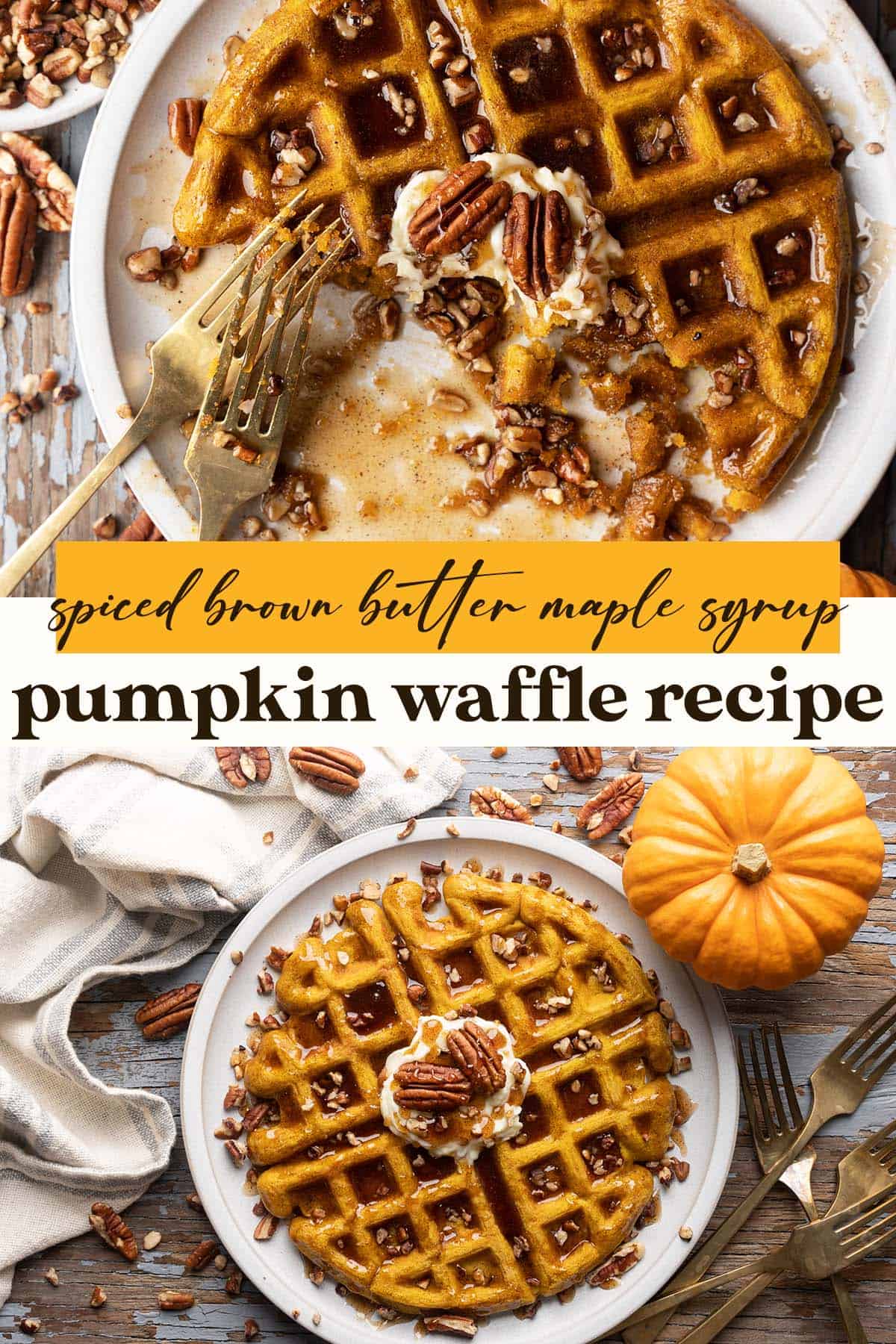 spiced pumpkin waffle recipe pin