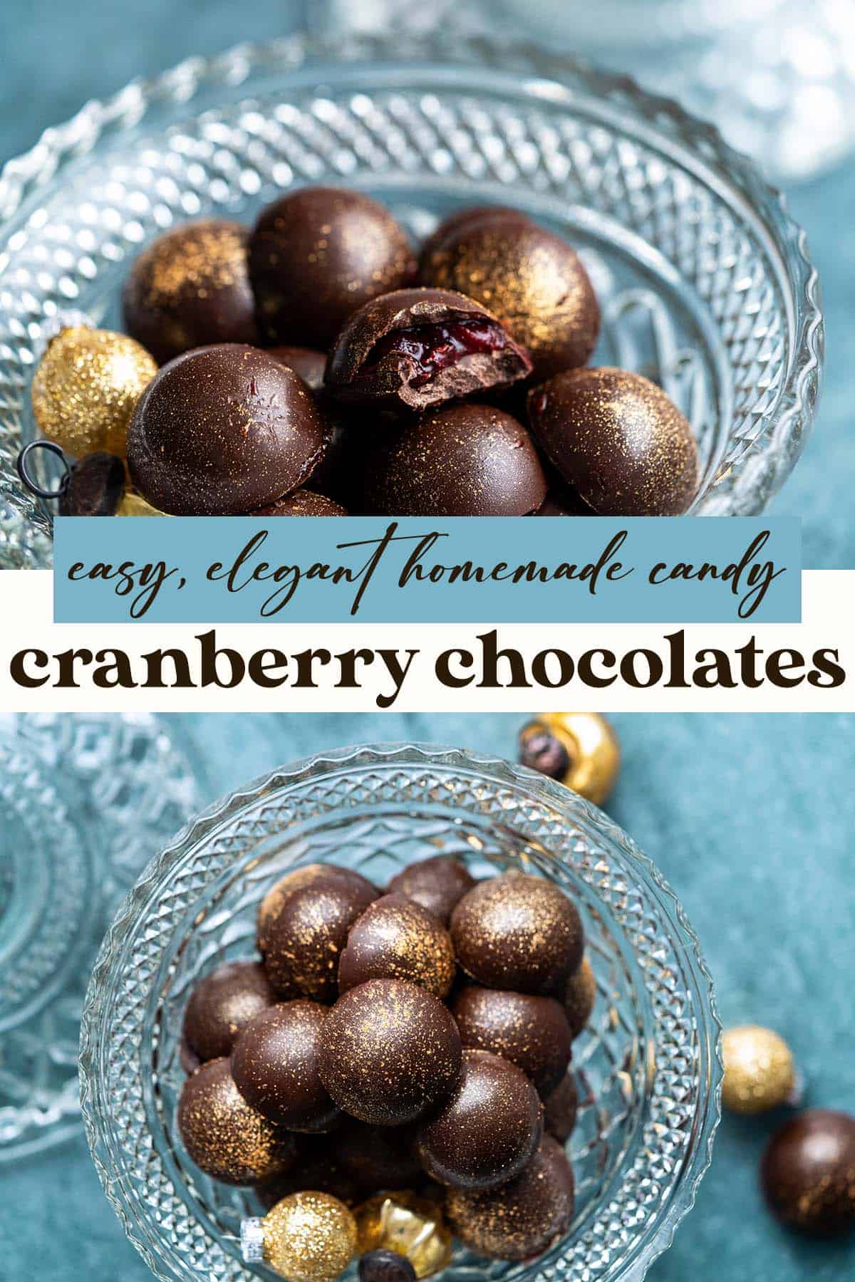 cranberry chocolates recipe pin