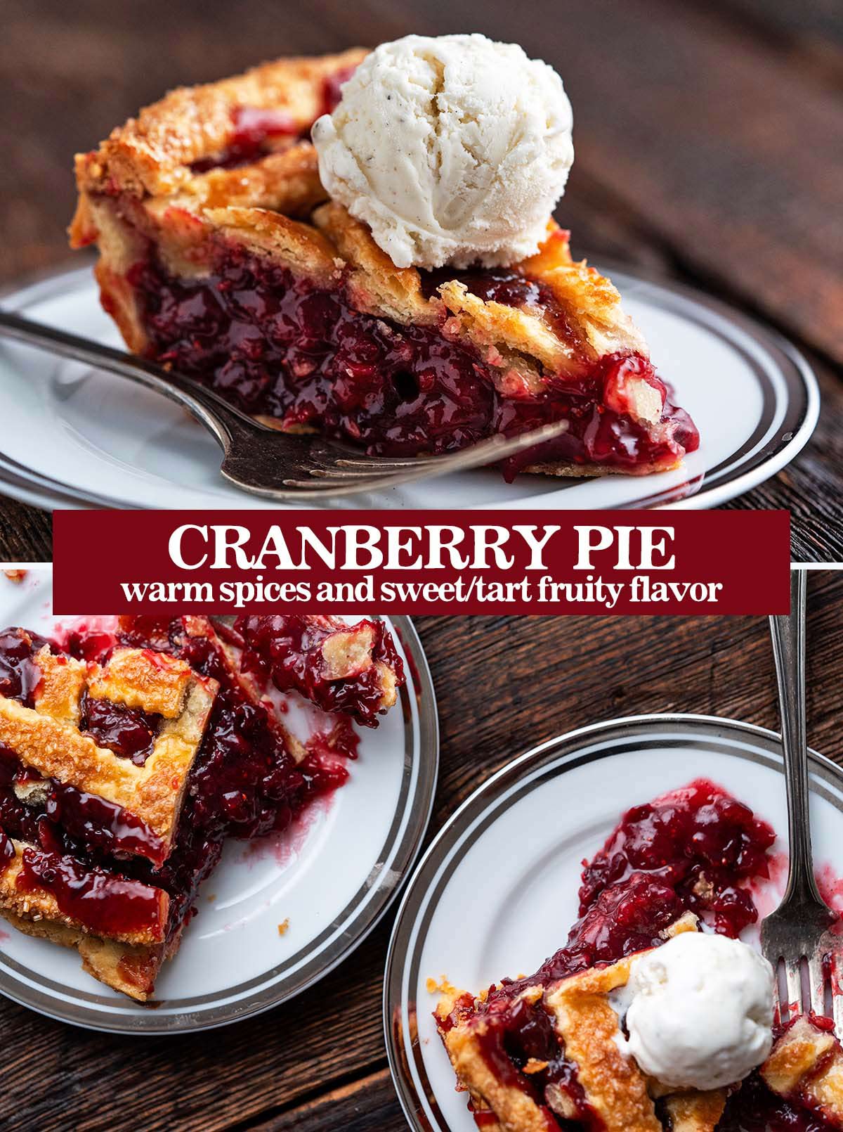 homemade cranberry pie recipe pin