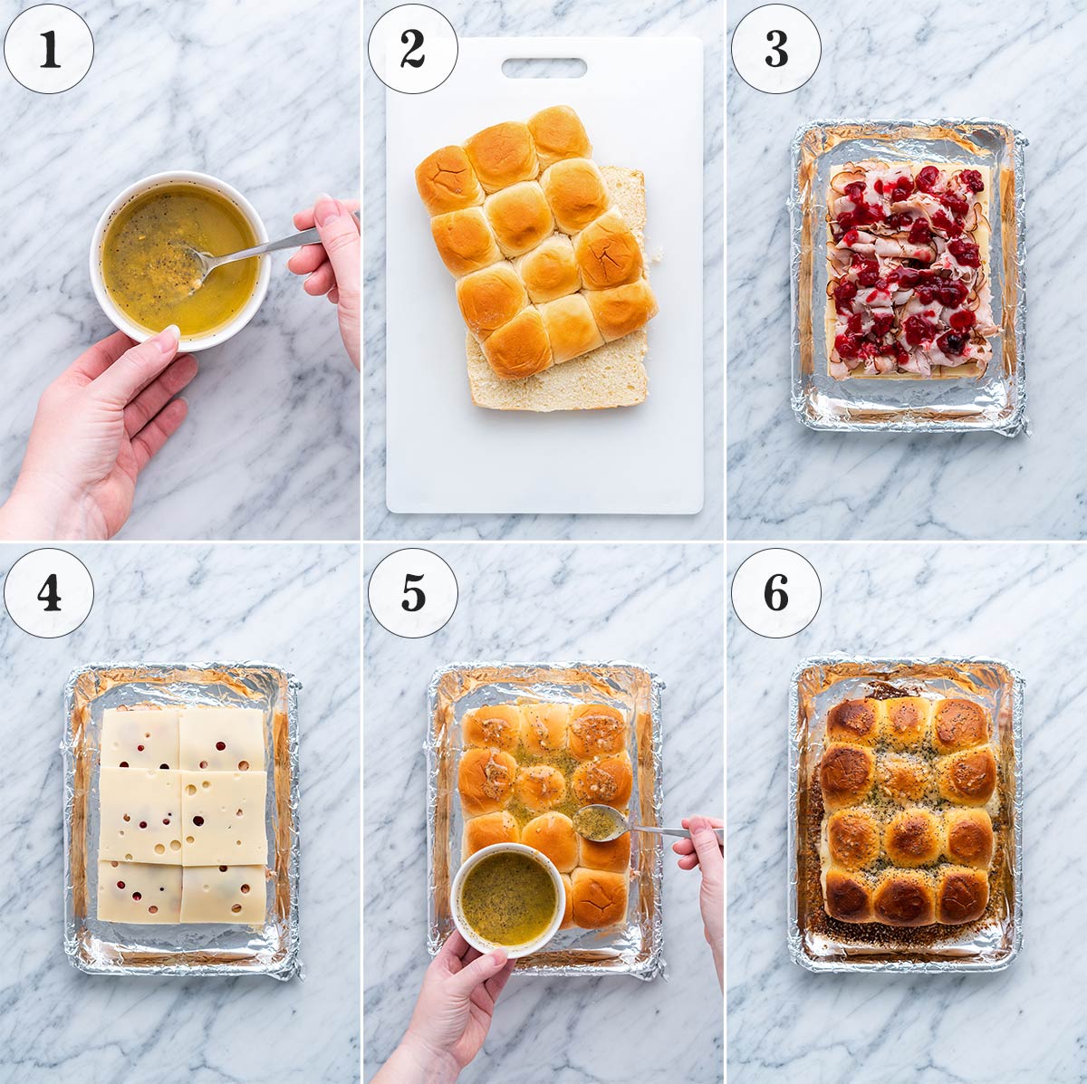 how to make Hawaiian roll turkey cheese sliders