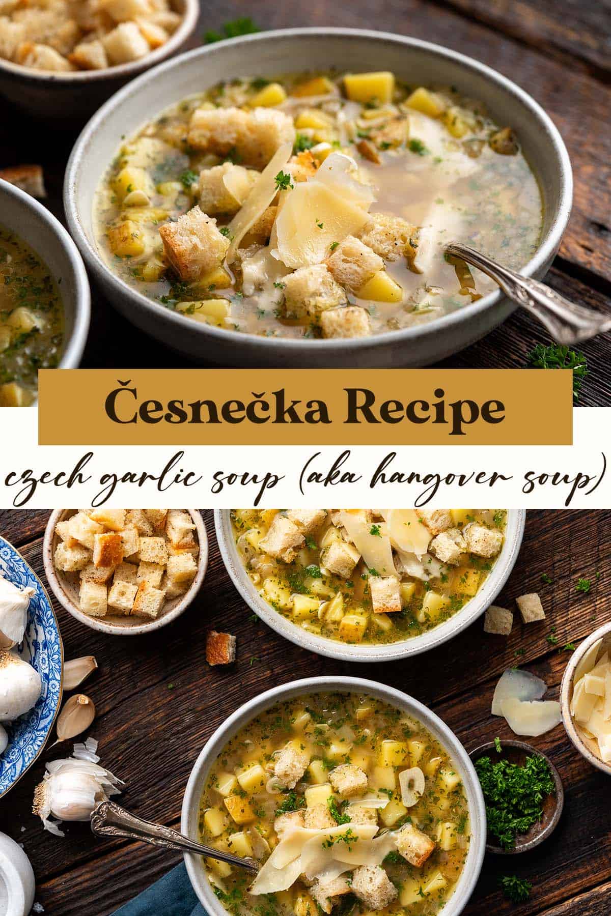 Česnečka recipe pin