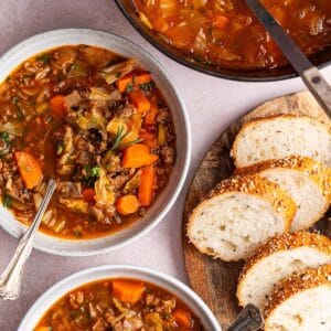 weight loss cabbage soup with hamburger featured image