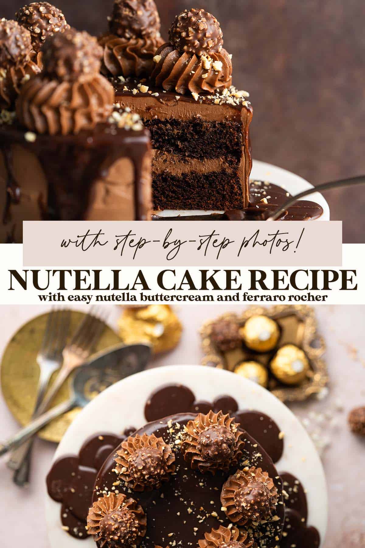 nutella cake recipe pin