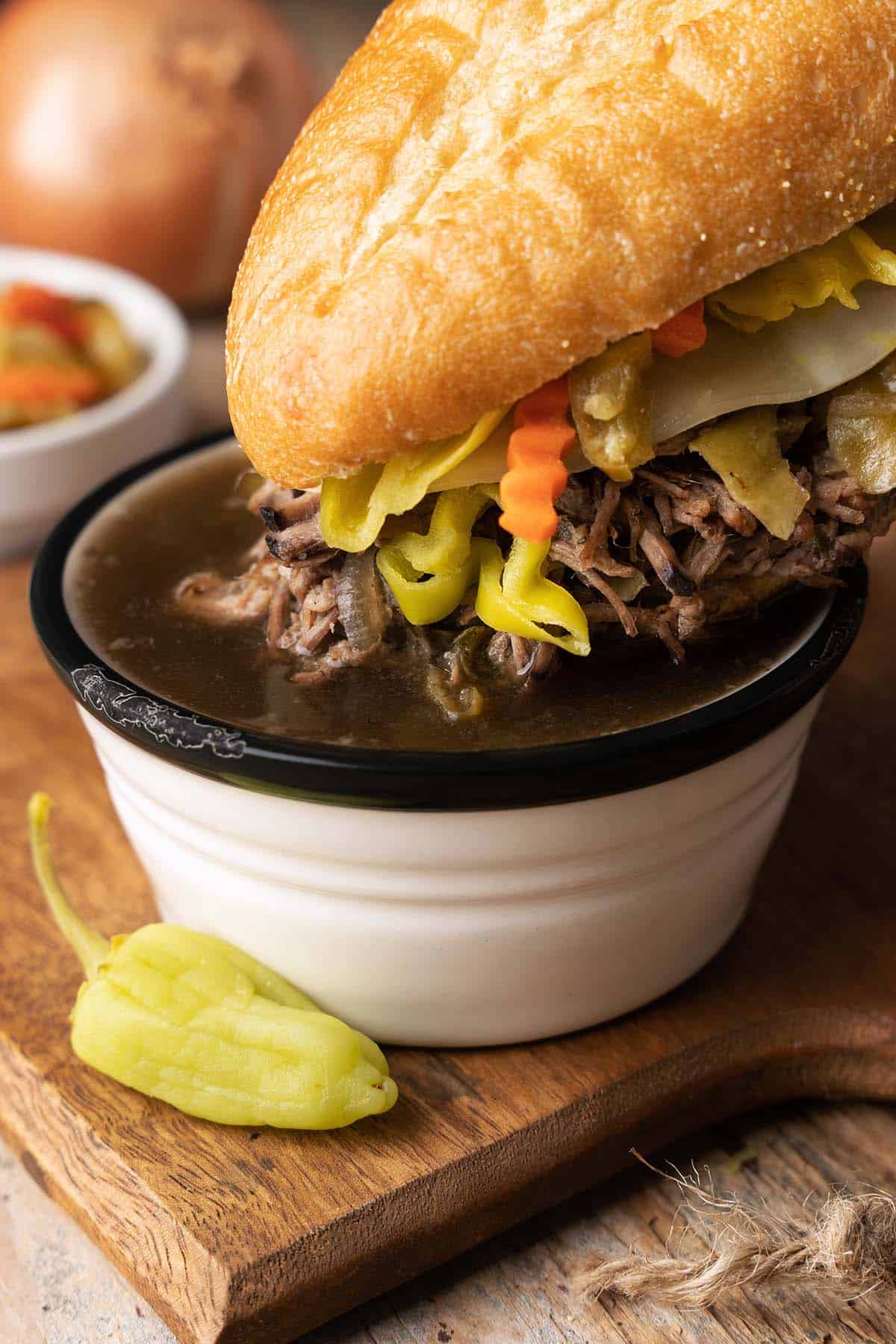 dipping italian beef in gravy