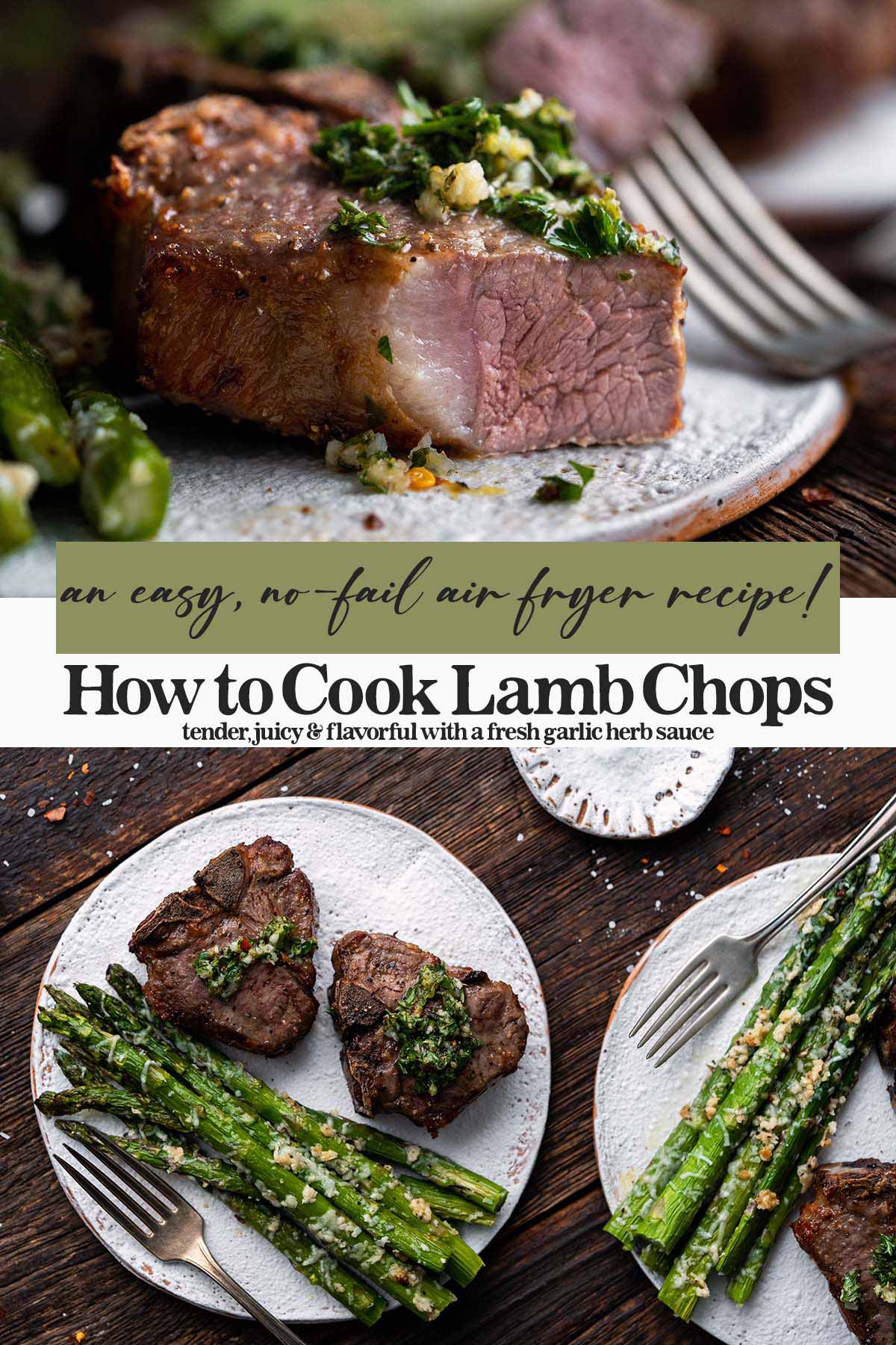 how to cook lamb chops in air fryer recipe pin