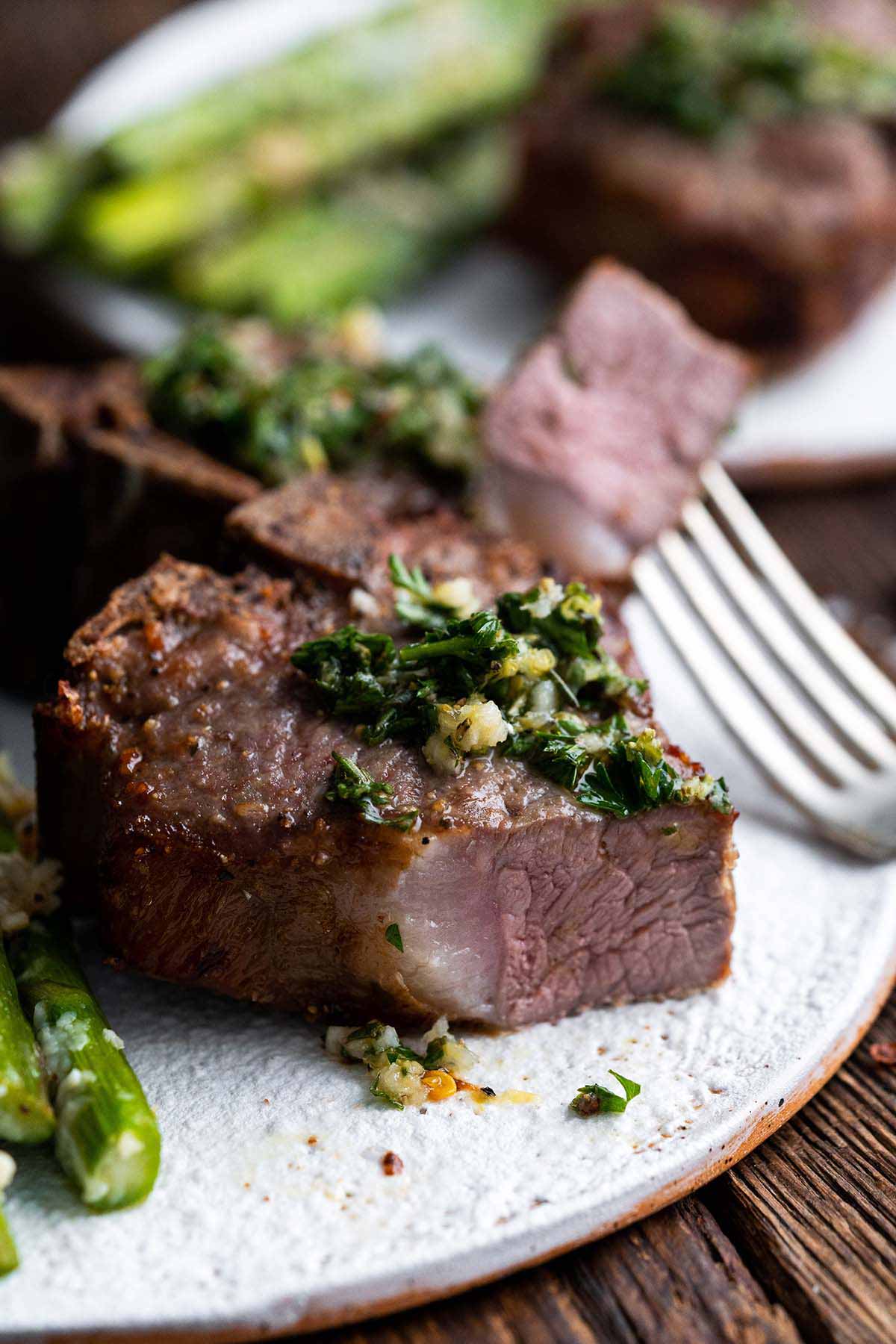 juicy flavorful air fryer lamb chops with herb sauce