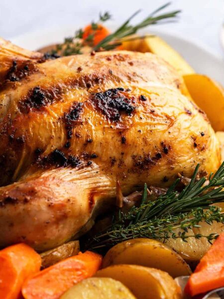 simple roast chicken with vegetables featured image