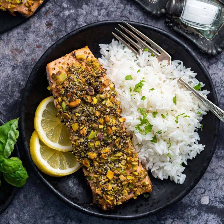 pistachio crusted salmon recipe featured image