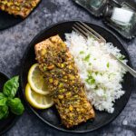 pistachio crusted salmon recipe featured image
