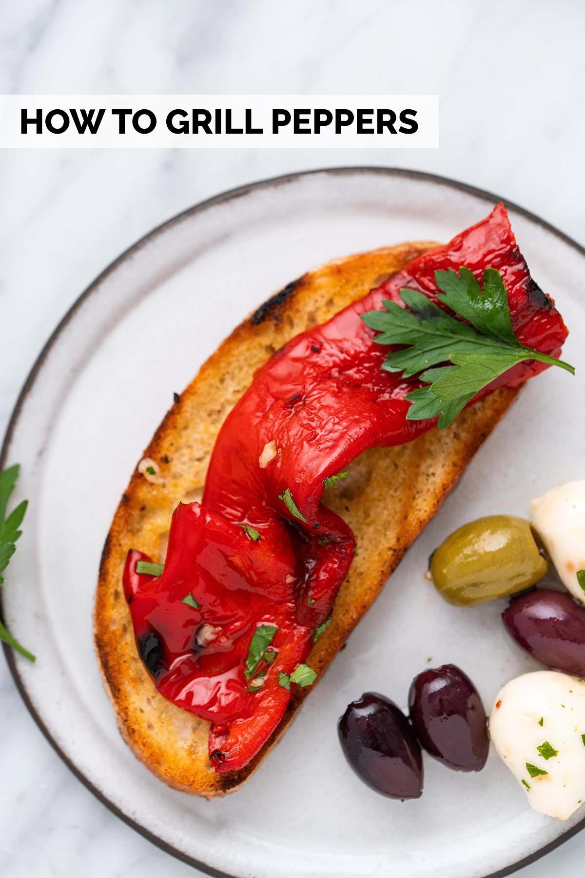 easy grilled peppers recipe pin