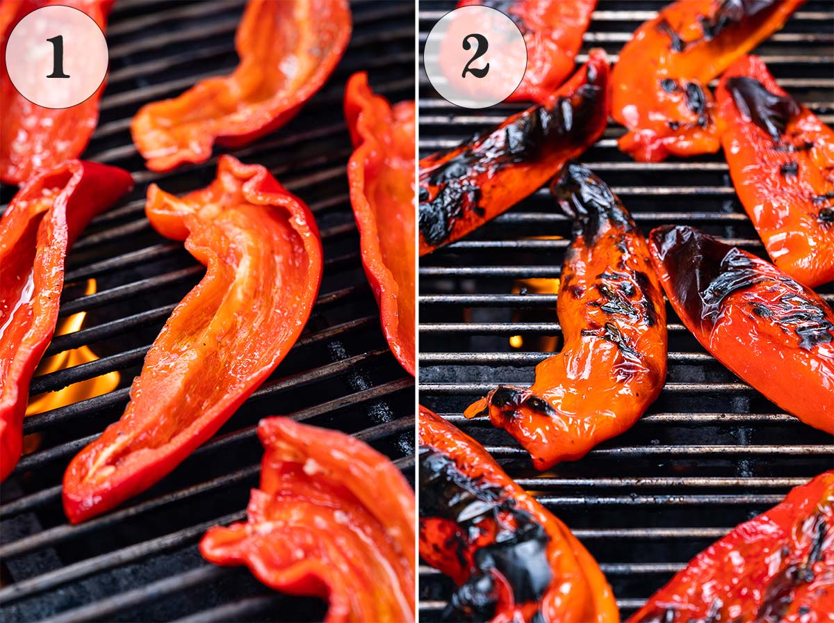 how to grill peppers (red or any color)