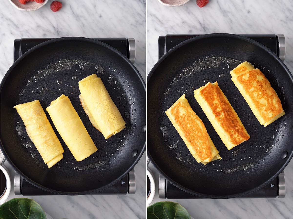 how to pan fry cheese blintzes