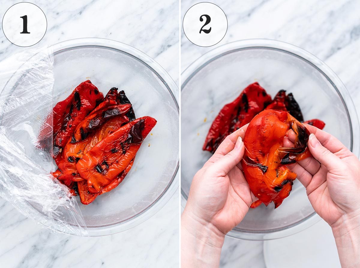 how to peel oven roasted or grilled peppers