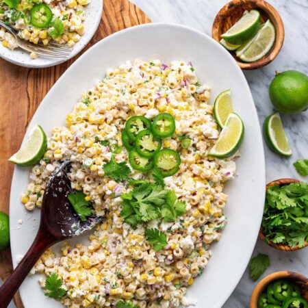 mexican street corn pasta salad recipe pin