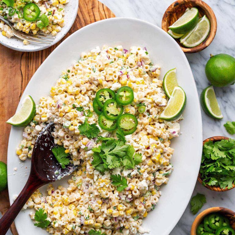 mexican street corn pasta salad recipe pin