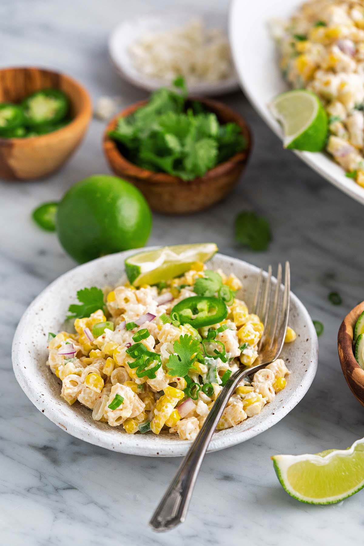 street corn pasta salad with ditalini