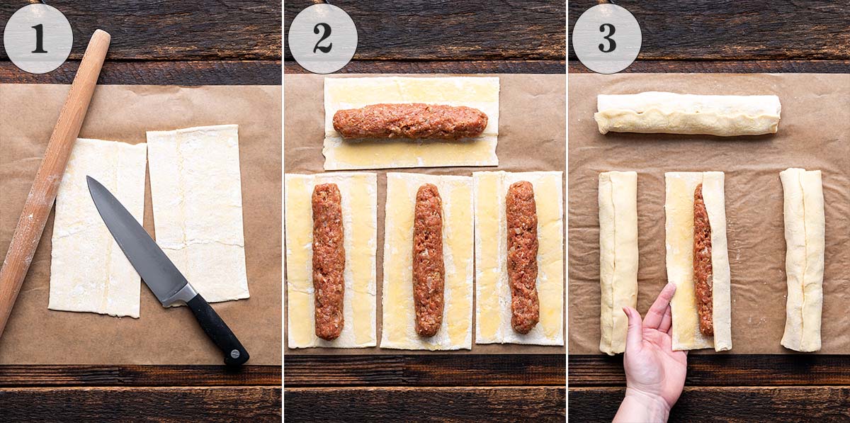 how to make sausage rolls with puff pastry