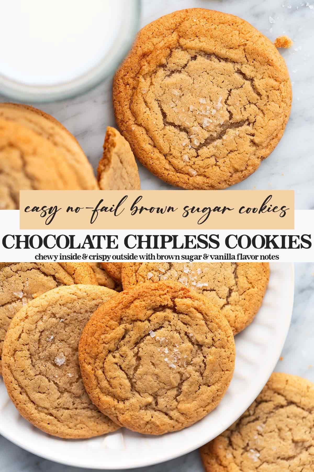 chocolate chipless cookies recipe pin