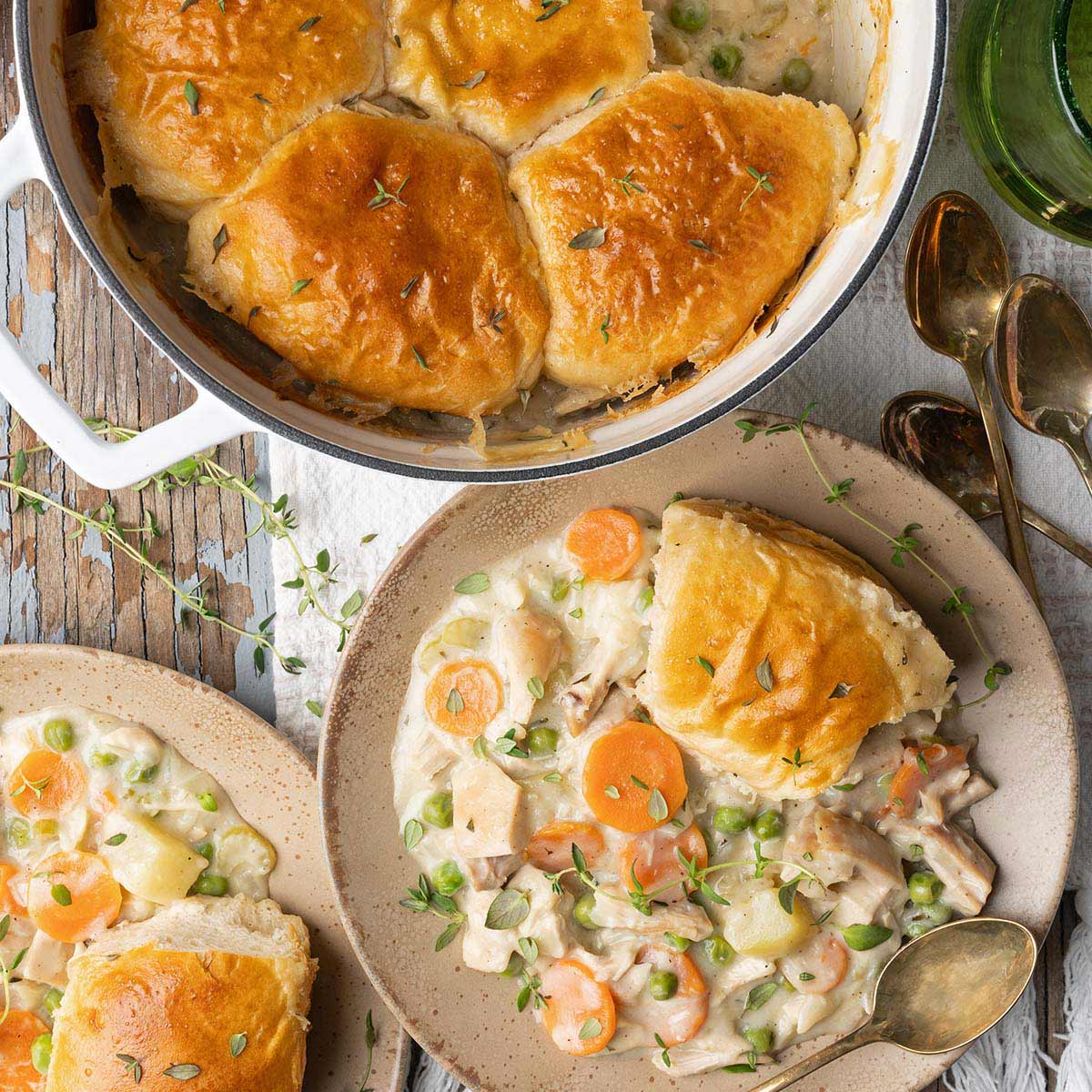 creamy rustic chicken pot pie casserole