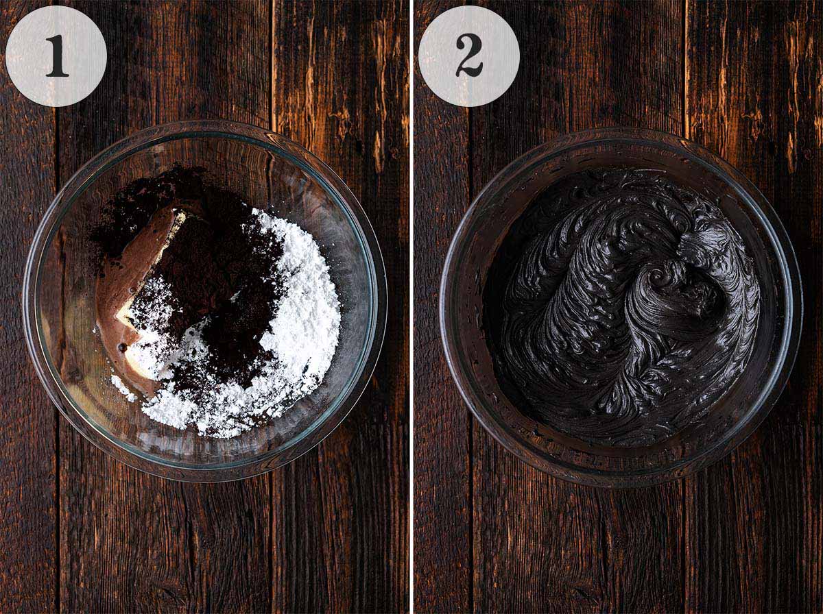 how to make black chocolate buttercream frosting