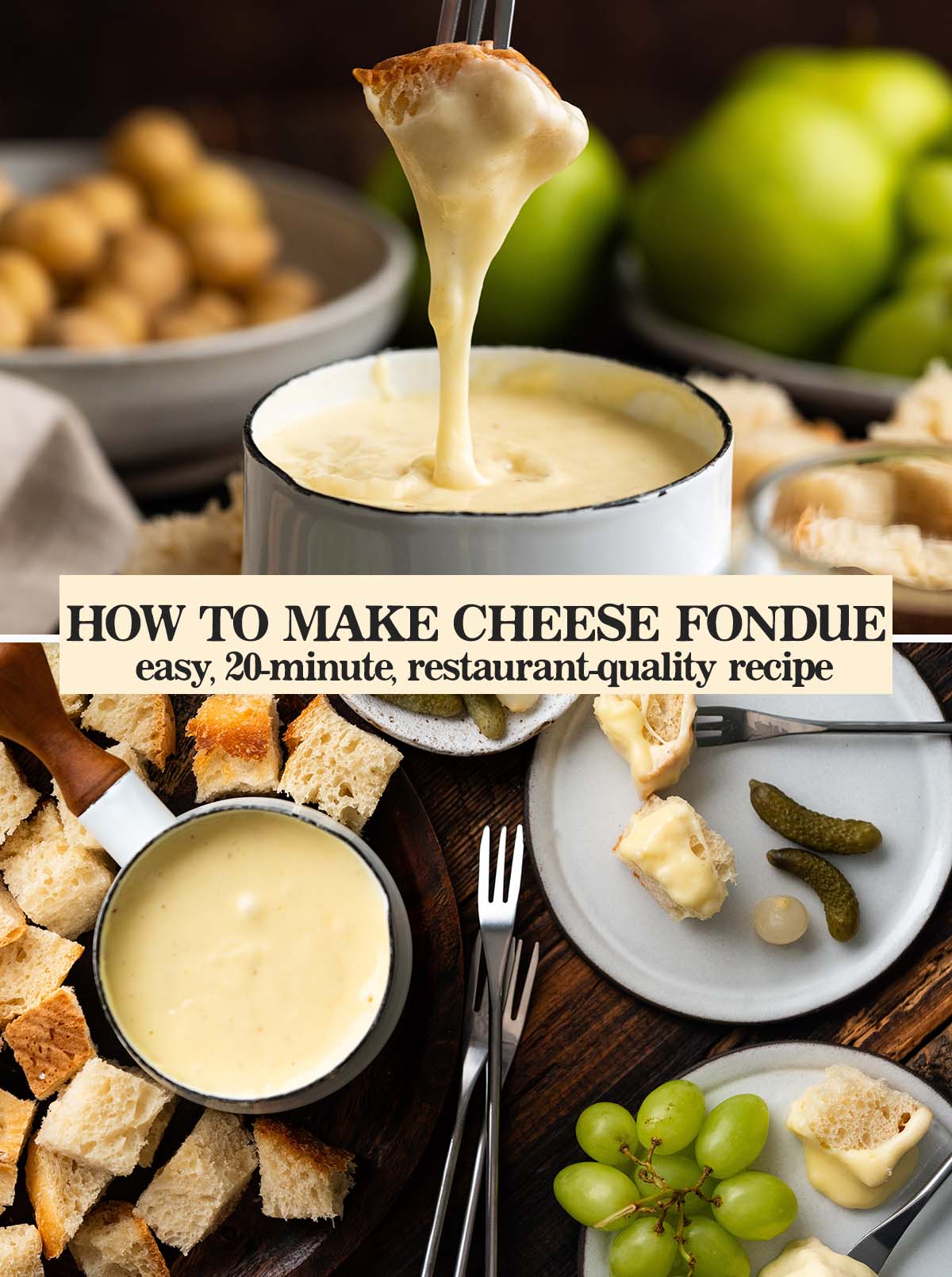 how to make classic cheese fondue pin