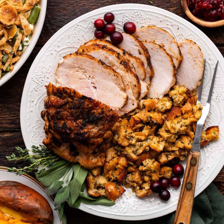 air fryer boneless turkey breast roast with stuffing featured image